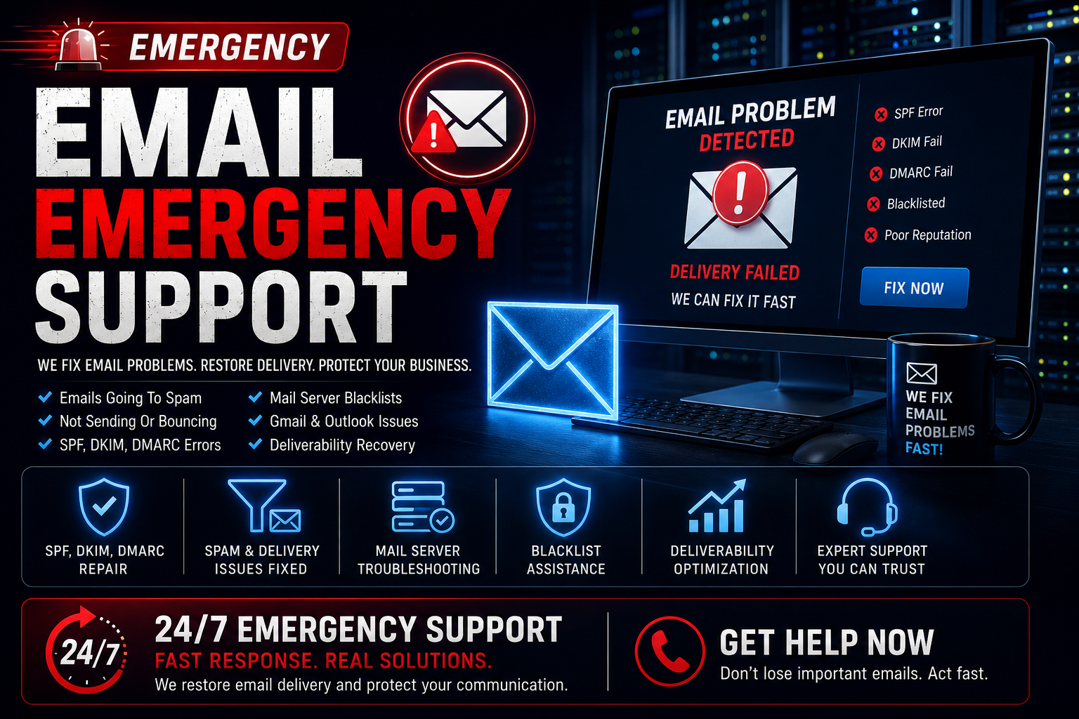 email emergency support